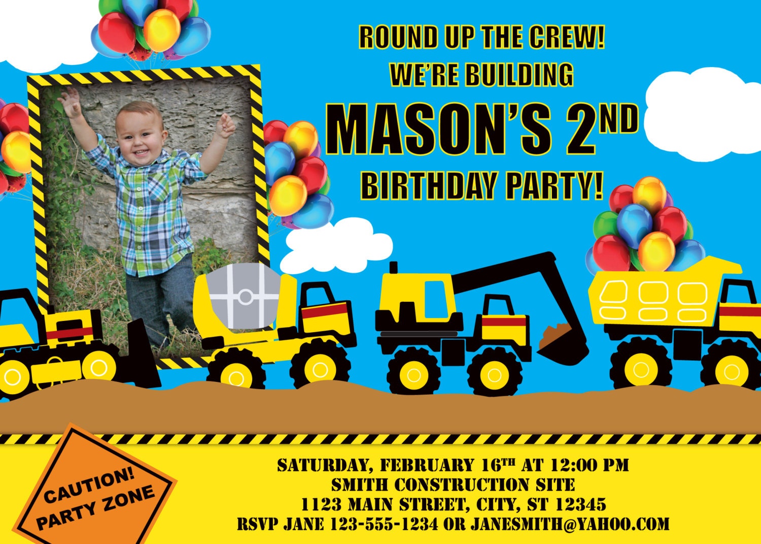 Truck Birthday Party Invitations 5