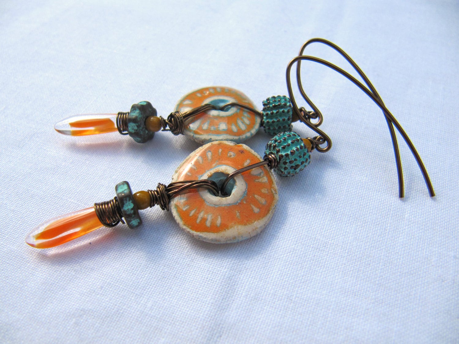 The dancing handmade earrings beaded earrings art bead