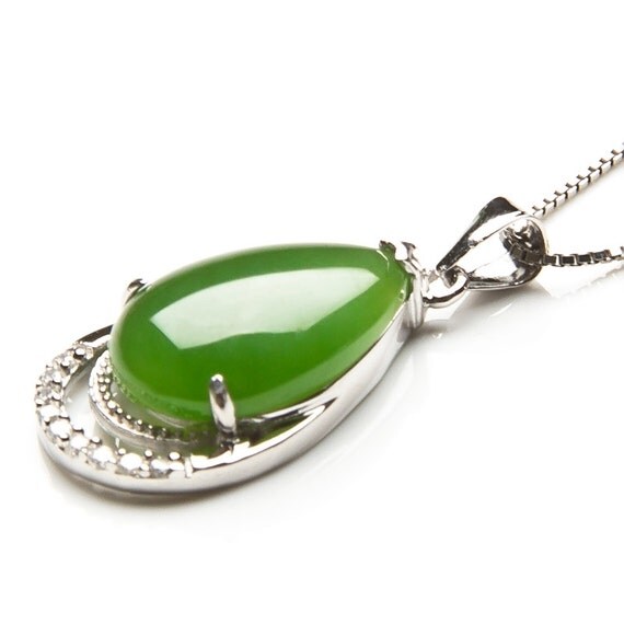 Items similar to Xiaoya jewelry natural pure Hetian jade silver with ...