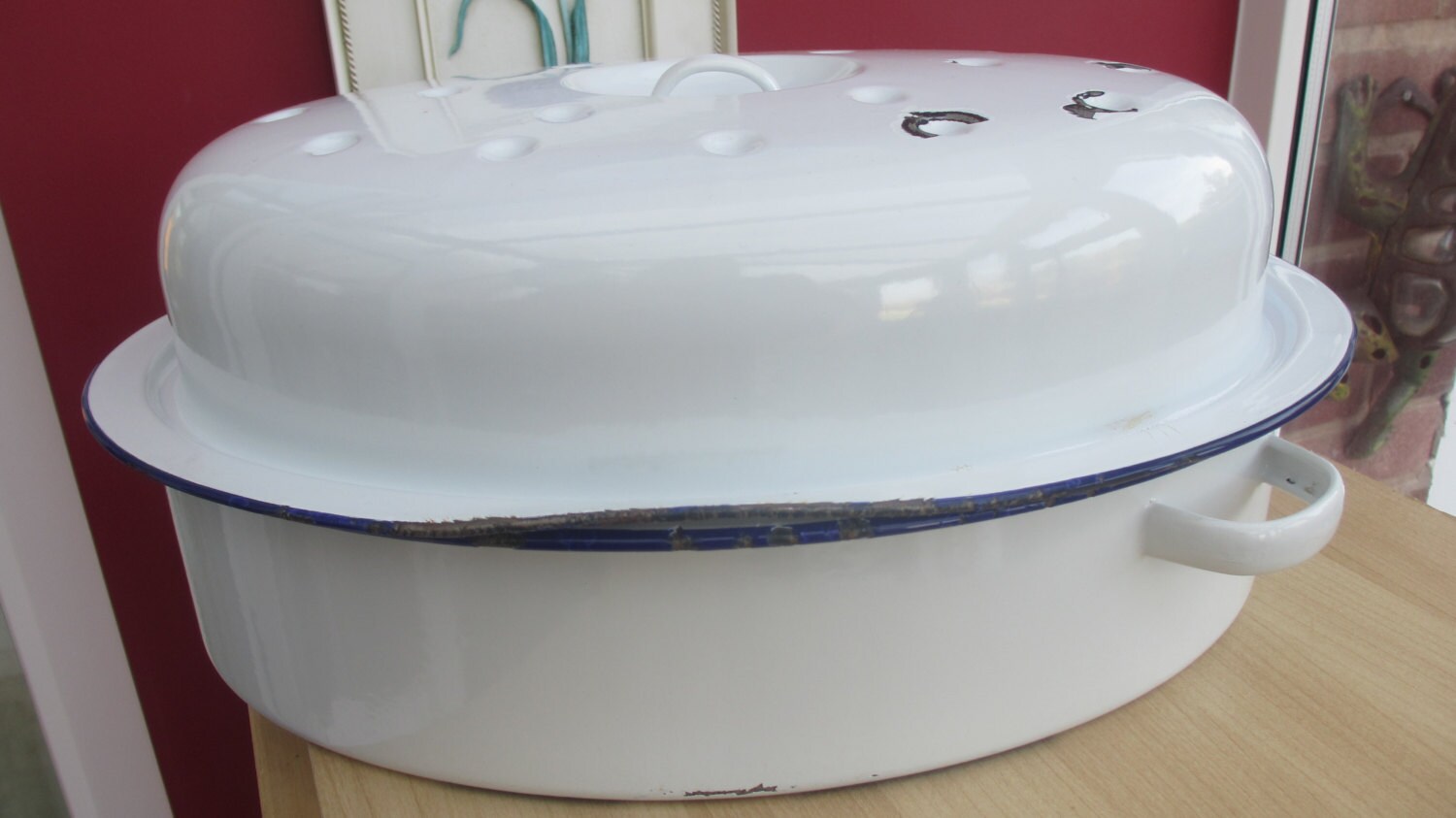 Vintage Enamel Roasting Pan Haute Juice