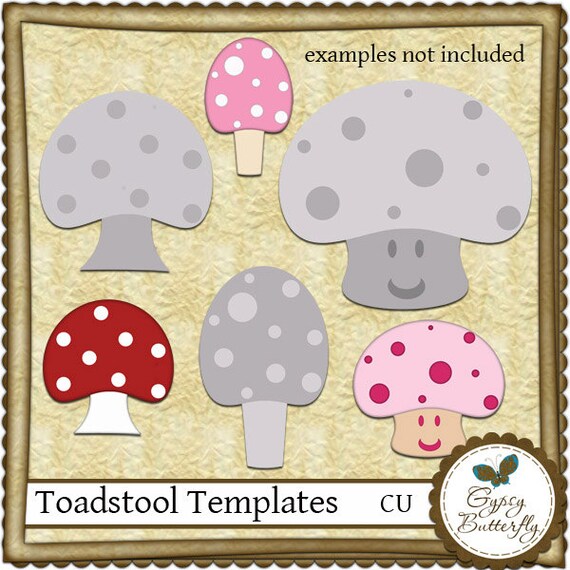 Commercial Use Toadstool templates digital scrapbooking