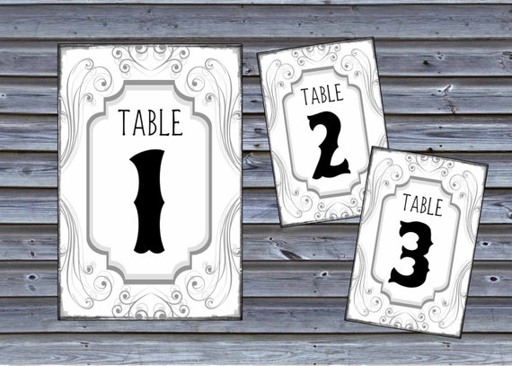 Vintage Style Table Numbers 10