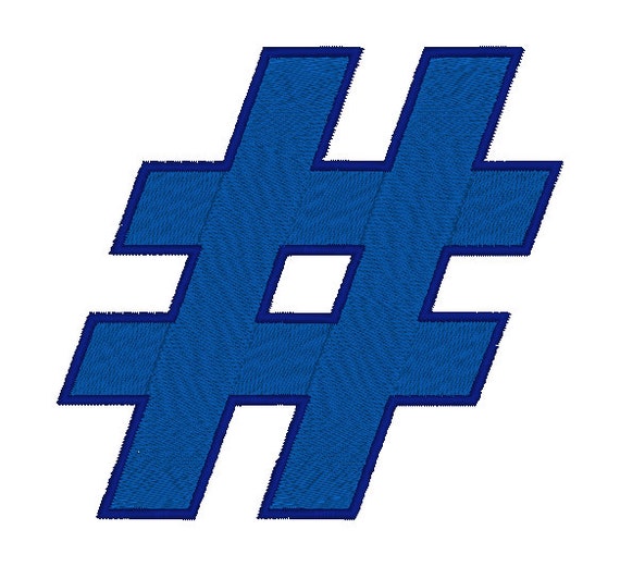 Hashtag Embroidery Design by OCDEmbroidery on Etsy