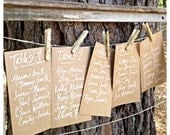Handwritten Wedding Escort Table Card Assignments