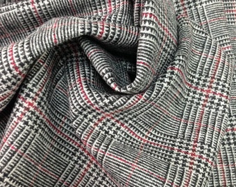 Plaid Wool Blend Fabric (by the yard) W533
