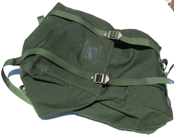 Vintage Green European Army Hiking Rucksack Backpack Laptop Bag