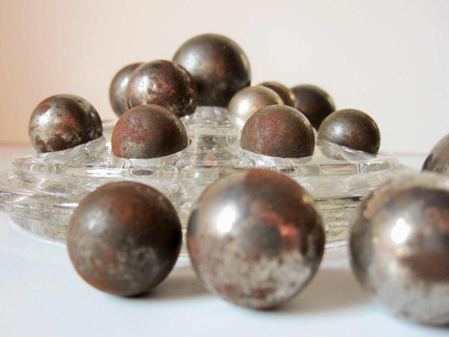 Twenty 'Steelies' Marbles Multiple Sizes of Steel