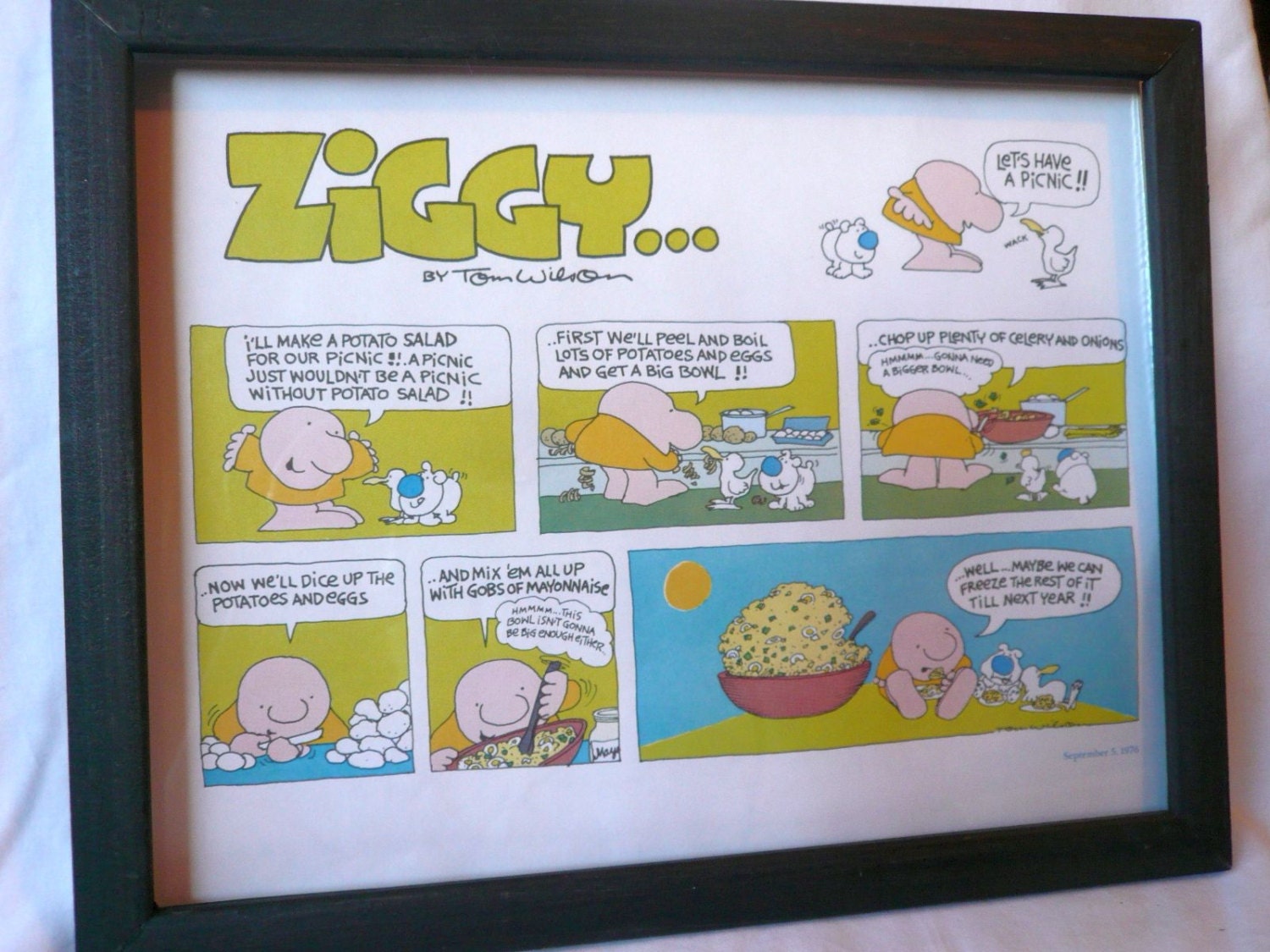 Vintage Ziggy Print Comic Strip Poster 1970s Art Potato 3962