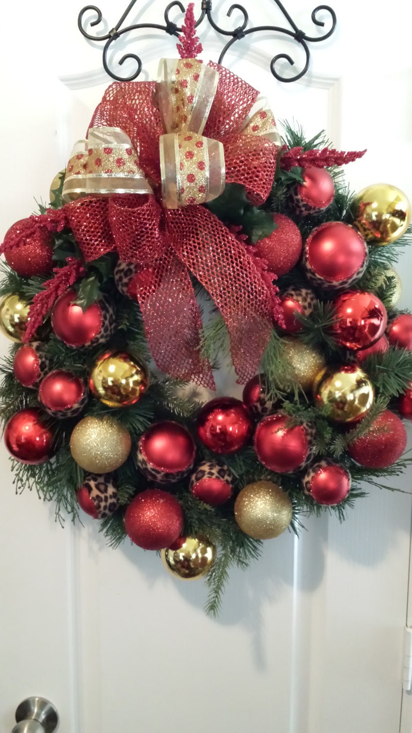 Red and Gold Christmas Wreath