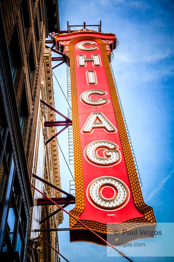 Chicago Wall Art Print - Chicago Theatre Marquee Sign Canvas Print ...