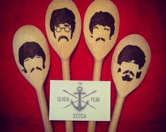 The Beatles 4 Piece Wooden Utensil Set.