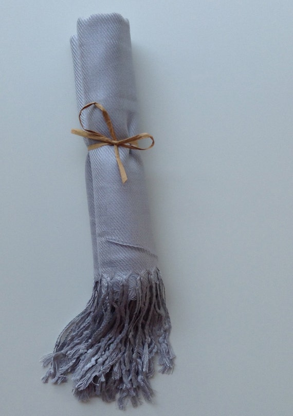Light Silver Shawl Pashmina Scarf Wedding Favor Bridal