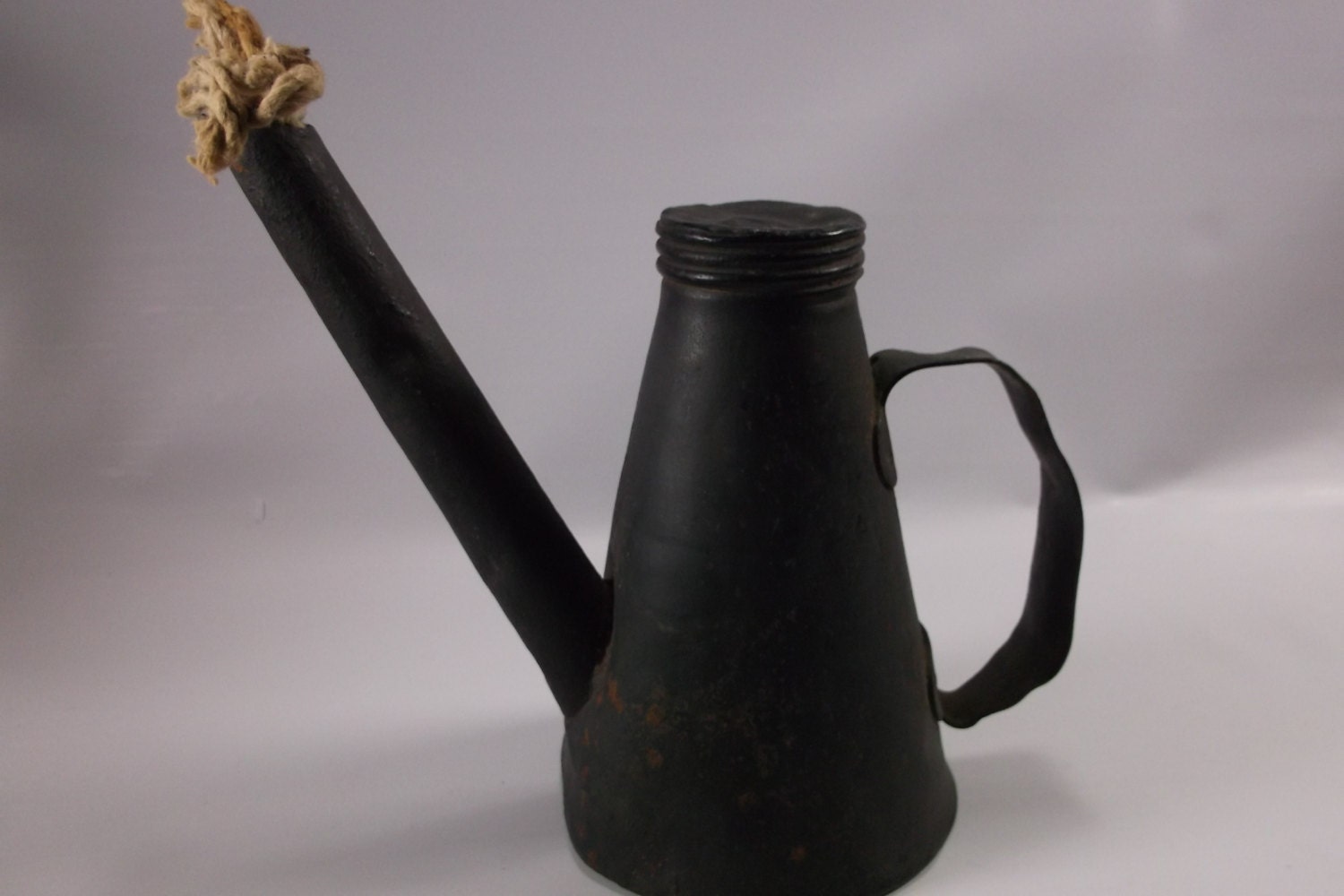 Original Antique AT&SF Railroad RR Torch Can Oil Lamp Lantern