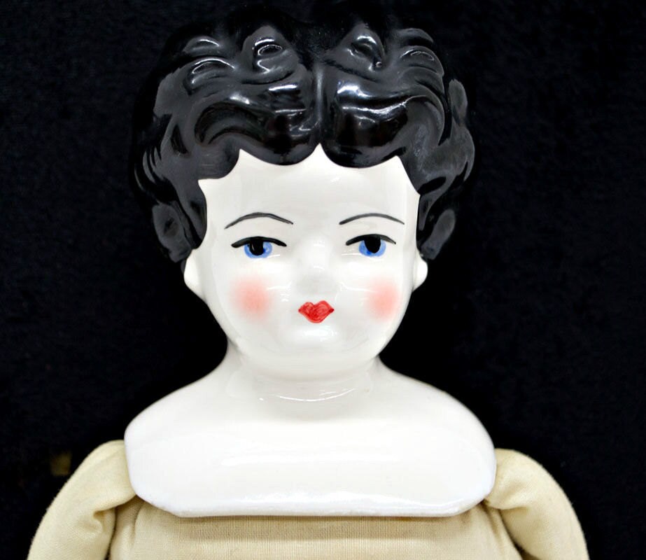 Vintage 14 China Head Doll with Cloth Body by Ruth