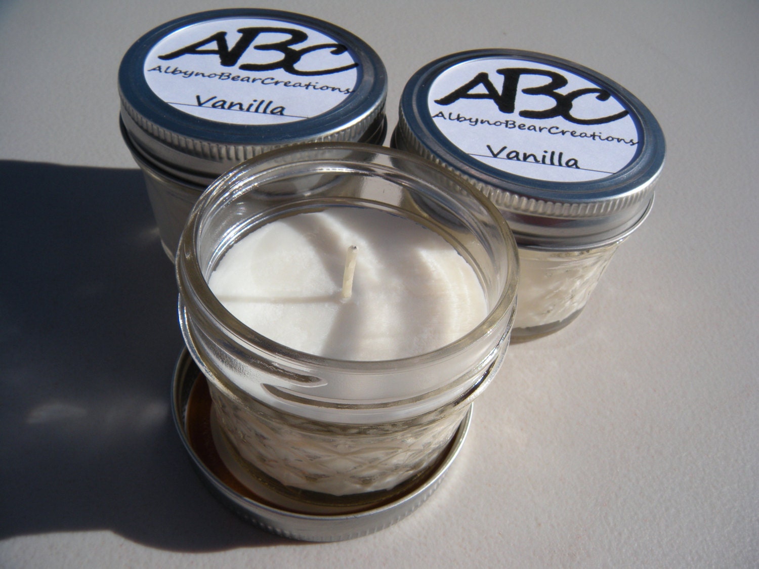 Scented Soy Candle Vanilla by AlbynoBearCreations on Etsy