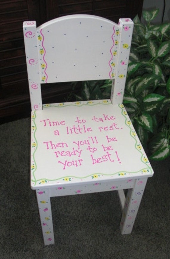 Hand painted Childrens Chair - Time Out Chair