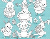 80% OFF SALE easter friends, easter bunny stamps commercial use, vector graphics, digital clip art, digital images - DS642 Il_170x135