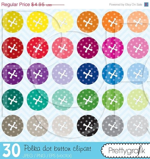 60% OFF SALE 30 button clipart commercial use, vector graphics, digital clip art, digital images - CL469 Il_570xn