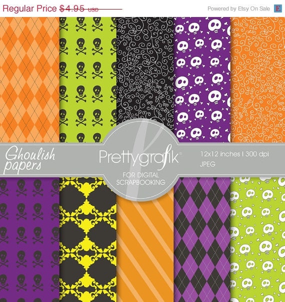 80% OFF SALE Halloween digital paper, commercial use, scrapbook papers, background - PS555 Il_570xn