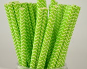 Lime Chevron Paper Straws--25 LIME GREEN Paper Straws, Green Chevron Paper Straws, Cake Pop, Diy Flag,GREEN Weddings,Green Baby Shower Il_170x135