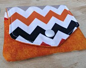 Chevron Wallet- Business Card Holder- Orange, Grey and Navy Blue- Clear Pocket - 4.5" X 3.5"- Pocket Sized Wallet Chevron Wallet- Business Card Holder- Orange, Grey and Navy Blue- Clear Pocket - 4.5" X 3.5"- Pocket Sized Wallet