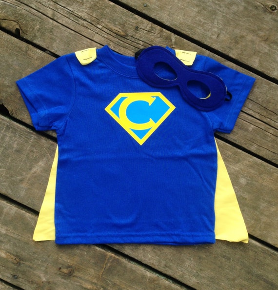 Personalized Superhero T-Shirt with Detachable Satin Cape and