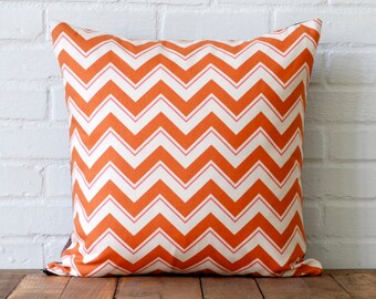 Orange Chevron with Graphite Print