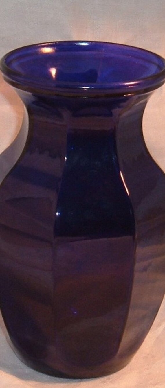 Vintage Cobalt Blue G.G.G. Glass Vase Blue glass vase Vintage