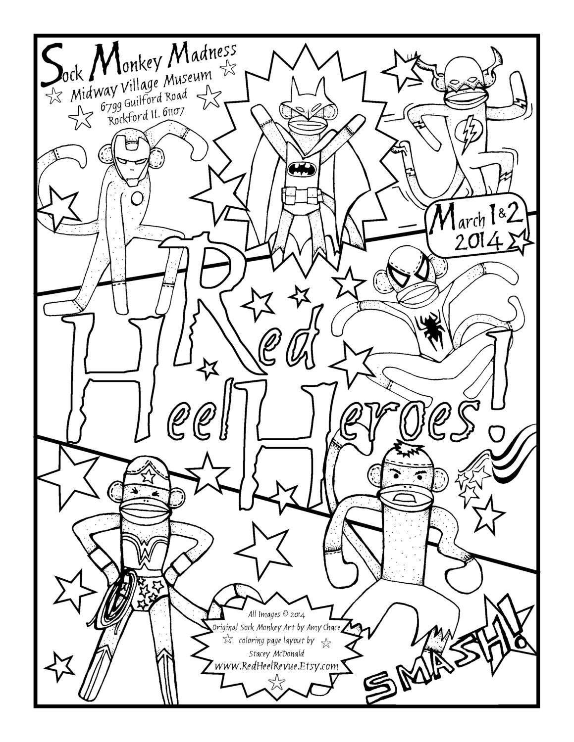 Sock Monkey Coloring Pages Downloadable Files