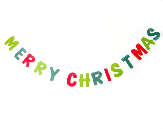 Merry Christmas Banner Christmas Garland Text Bunting