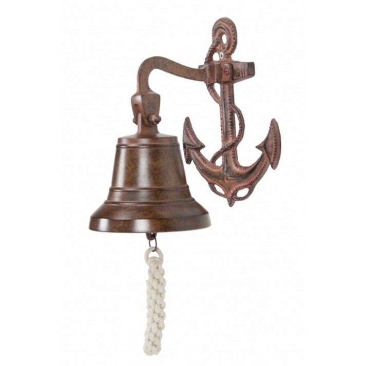 Antiqued Solid Brass Anchor Bell 8 by NauticalBeachDecor on Etsy