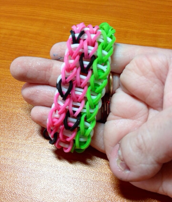 Items similar to Watermelon Rainbow Loom Bracelet Latex-Free on Etsy
