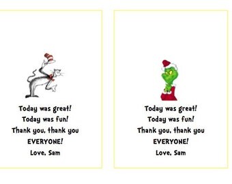 Items similar to Dr. Seuss Thank You card- Printable on Etsy