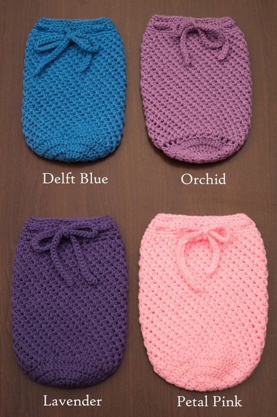 Items similar to Photography Prop Crochet Newborn Swaddle Sack Baby