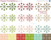 ON SALE 50 % OFF snowflakes clip art set, patterned paper, winter holiday, New Year, Christmas clipart, red, green, scrapbooking, printable, Il_170x135