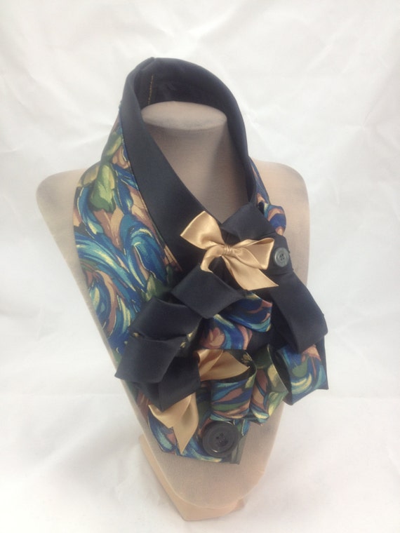 Victorian collar ruffle scarf Ladies cravat by themakingboutique