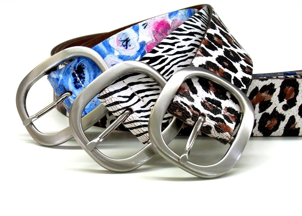 Zebra leather belt women jeans belt printed by WeinmannAccessories