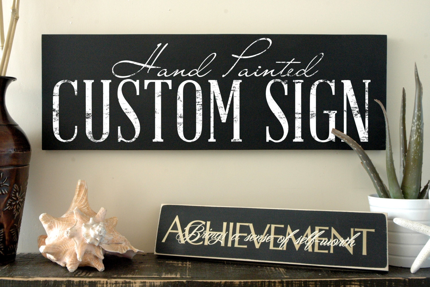 Small Custom Wood Signs Hand Painted on Wood Any by JetmakDesigns