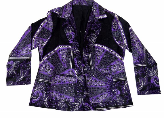 Items similar to Women Purple And Black Jacket, Ankara African Wax ...