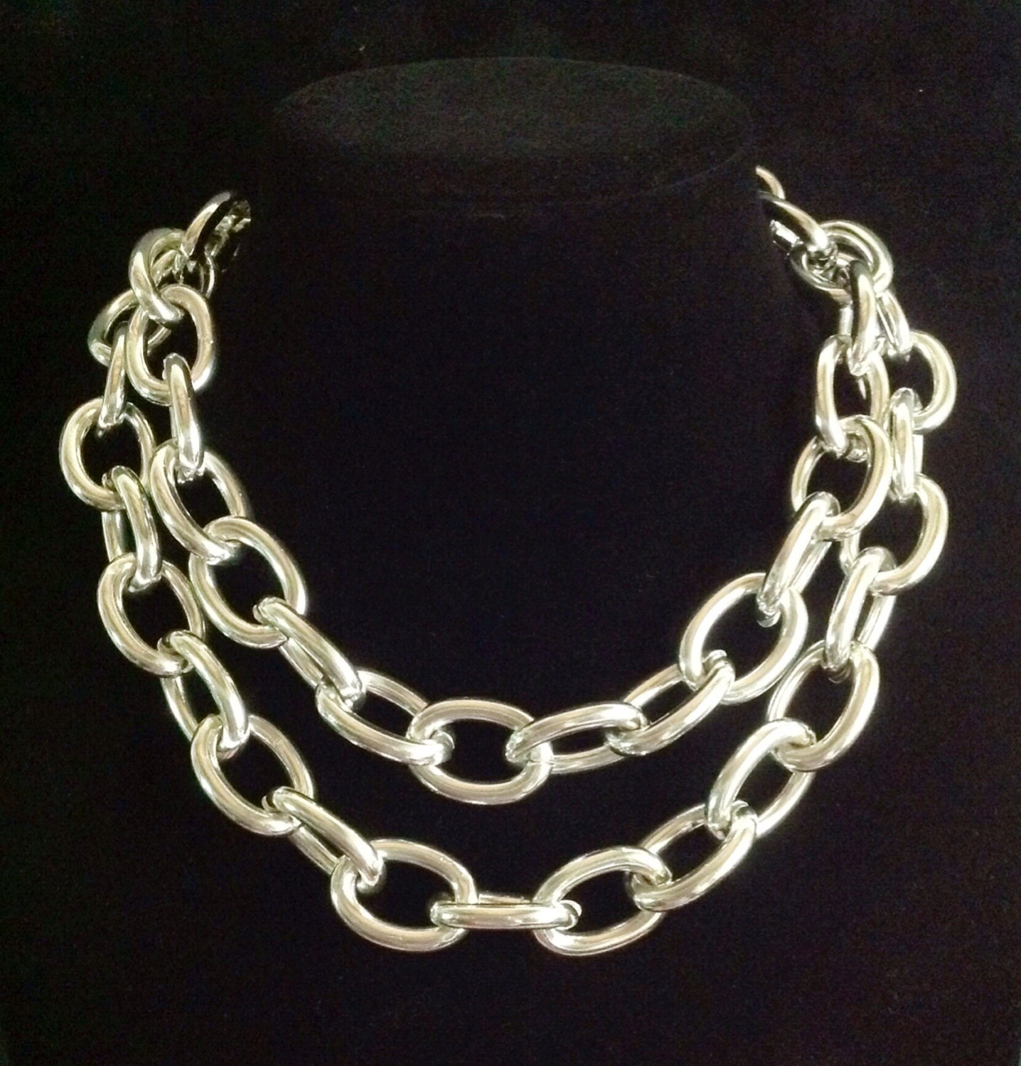 Chunky silver chain necklace. Silver chain necklace. Large