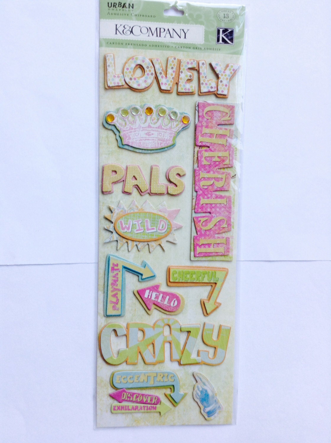 New Adhesive Chipboard Jewel Scrapbooking Stickers By K