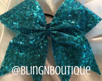 Popular items for teal cheer bow on Etsy