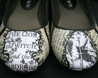 Chronicles of Narnia Flats Narnia Shoes Classic Literature Shoes Book Flat Book Shoes Book Wedding Shoes The Lion the Witch and the Wardrobe
