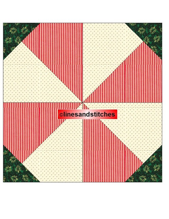 Peppermint Candy Paper Piecing Quilt Block