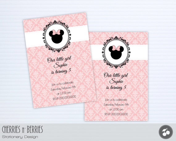 Vintage Minnie Mouse Printable Invitation Il_570xn