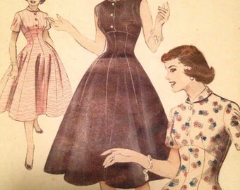 1950s Butterick 6913 bust 34 dress