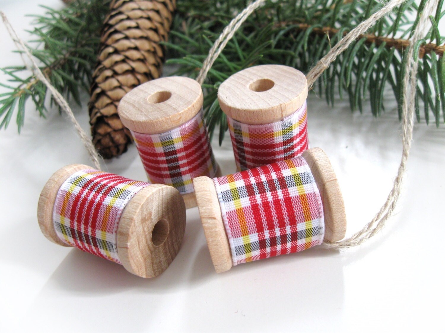 Items Similar To Christmas Wooden Spool Ornament Tree Decoration Set   Il Fullxfull.508674173 P5pr 