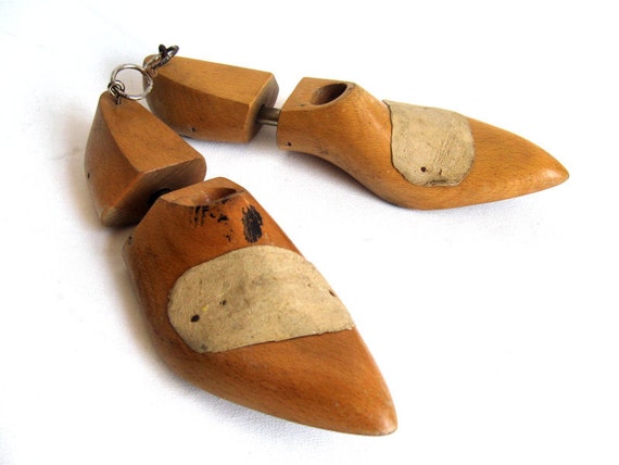 SALE Vintage Wooden Shoe Molds by Lunartics on Etsy