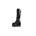 9 Cyber Goth Industrial Gladiator Strap Buckled Tall Chunky Platform Boots Raver Club Kid 90's Vintage Unisex Shiny Size US 9 UK 6 1/2