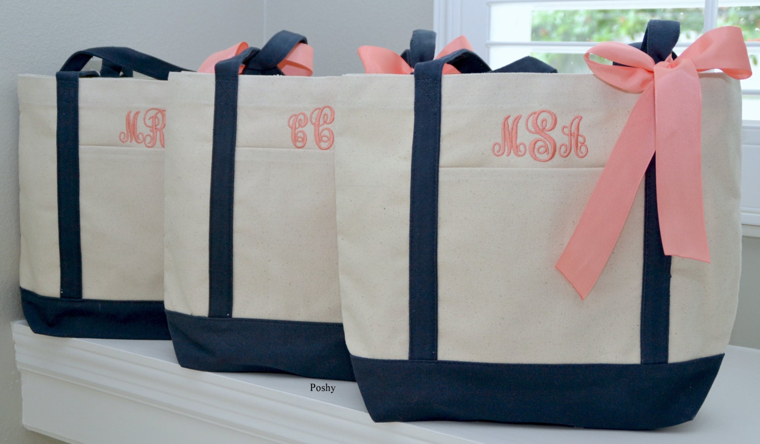 Set of 6 Embroidered Sorority Tote Bags Sorority Sister Tote